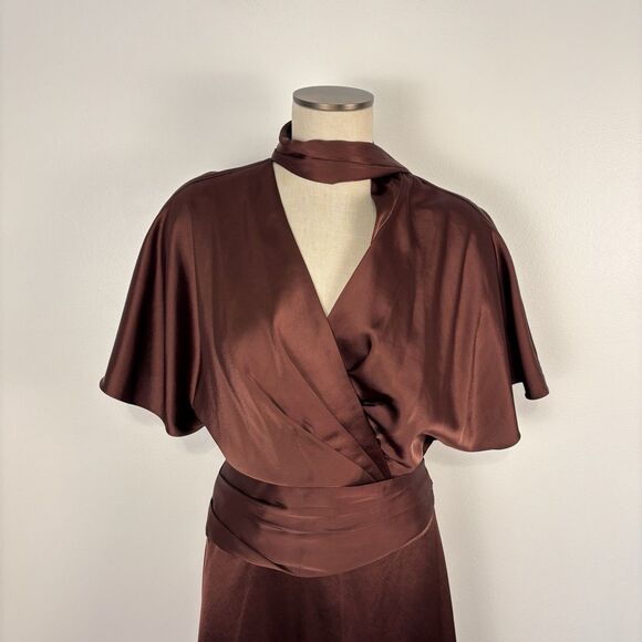 Alex Marie Satin Cocktail/Party Occasion Dress Size 8 Brown Satin NWT READ - Picture 13 of 13